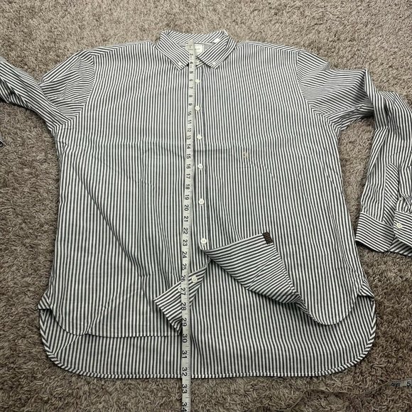 Mens XXL Billy Reid Slim Cut Vertical Thin Stripes Embroidered Logo LS/BD Shirt - Picture 7 of 9